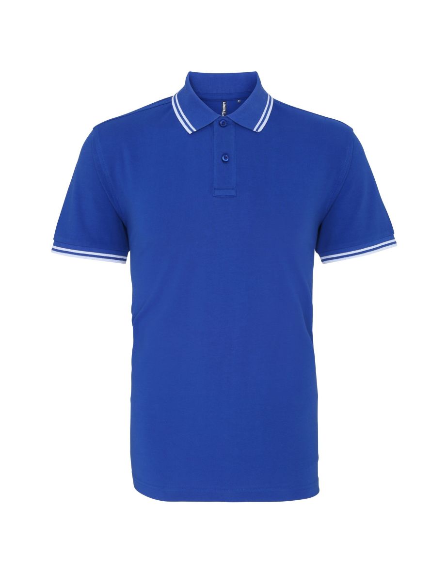 Asquith & Fox Mens Classic Fit Tipped Polo Shirt - Royal/White