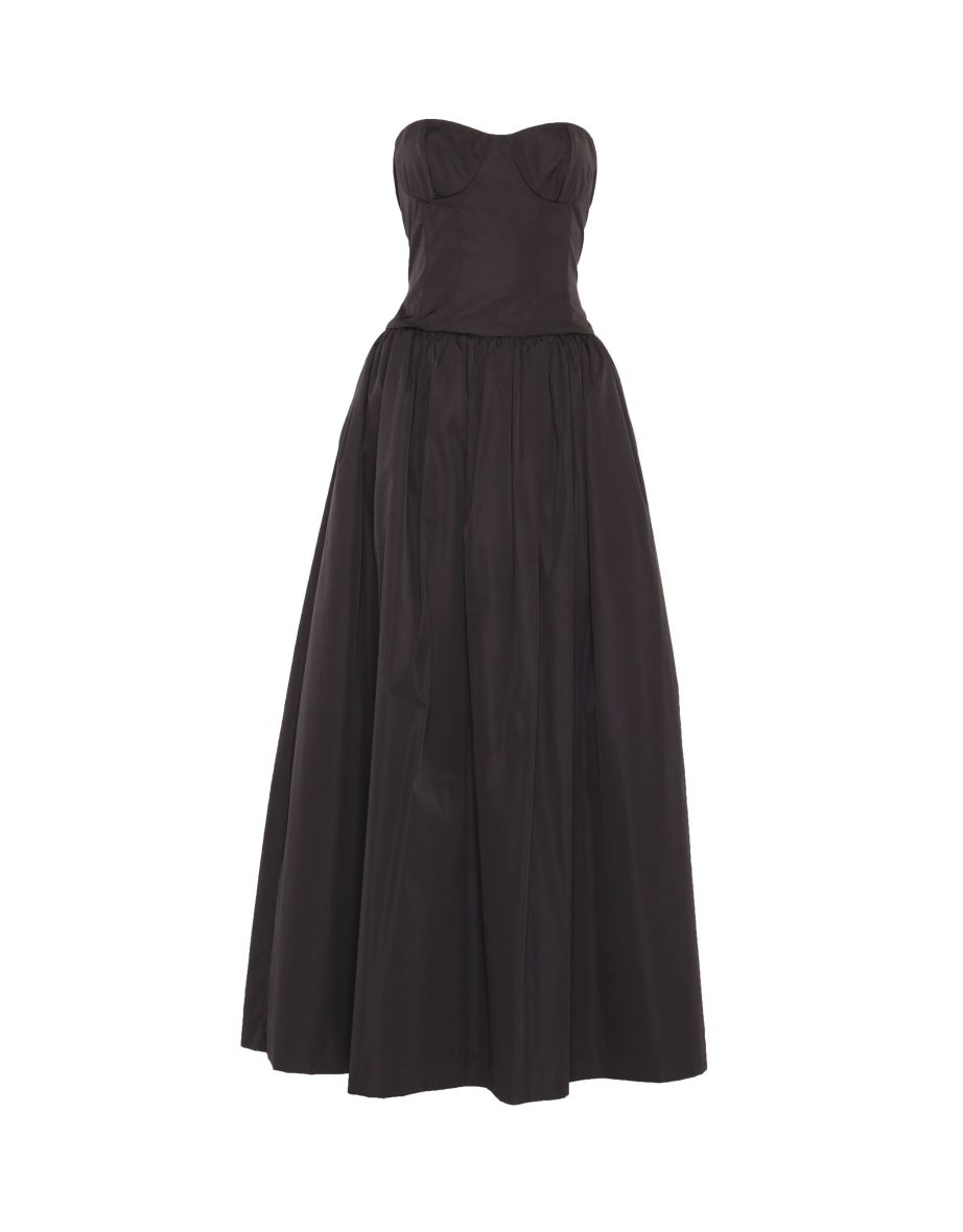 Thea Black Strapless Corset-Top Maxi-Dress - 2