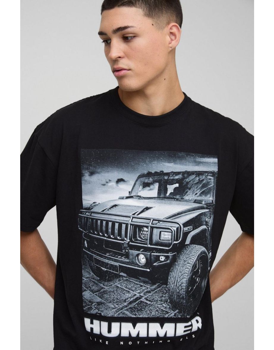 Oversized Hummer License Printed T-Shirt - 2