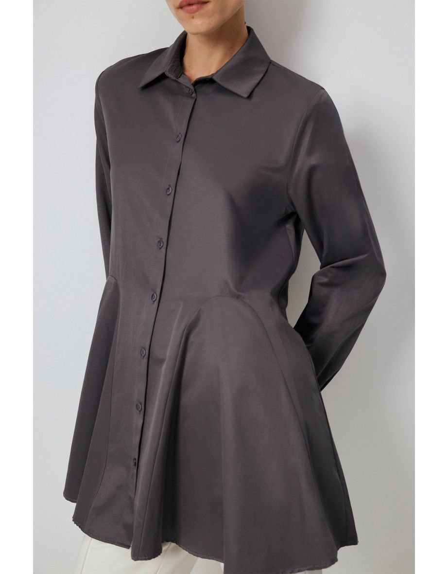 SHIRT WITH RUFFLE HEM - 4