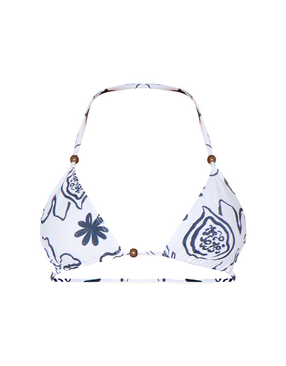 Monochrome Floral Halter Bikini Top - 3