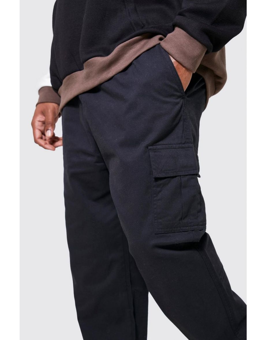 Plus Slim Fit Cargo Trousers - black - 2