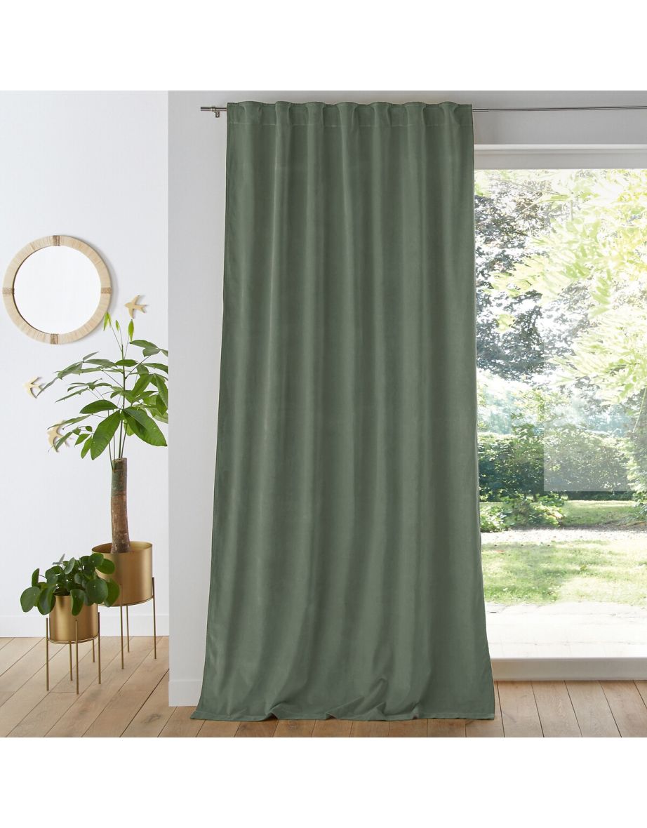 Velvet 100% Cotton Thermal Curtain with Hidden Tabs