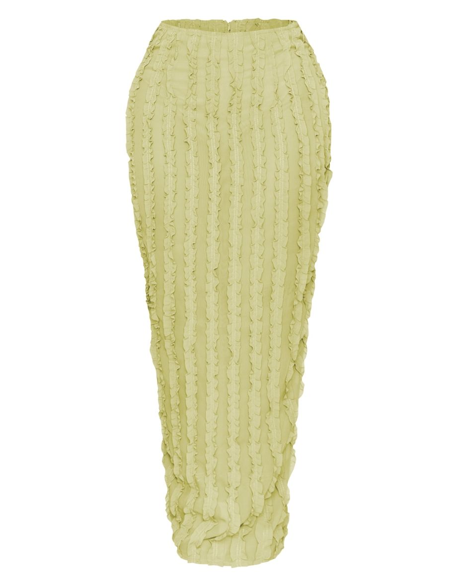 Green Bodycon Maxi Skirt - 4