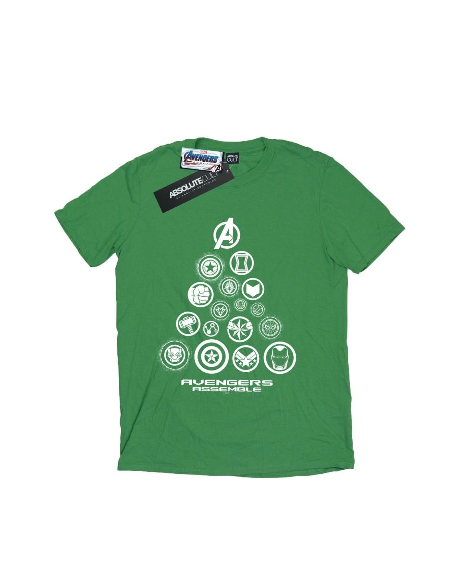 Marvel Mens Avengers Endgame Pyramid Icons T-Shirt - Irish Green - 1