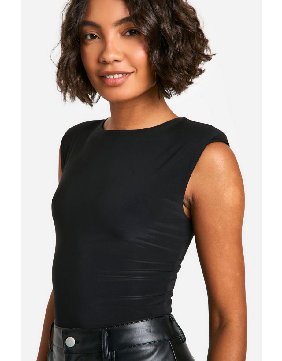Tall Shoulder Pad Sleeveless Bodysuit - 3