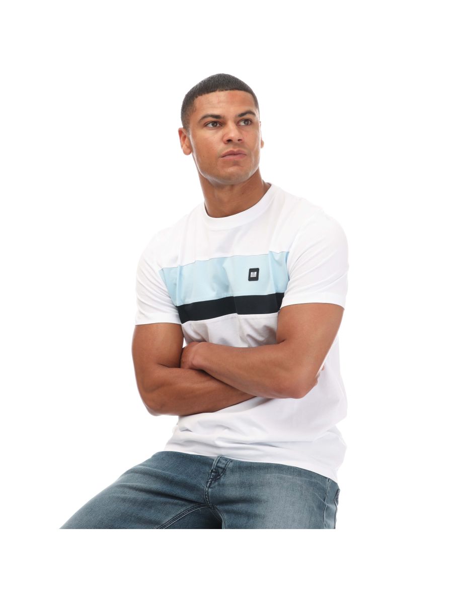 Men's Weekend Offender Crossword Colour Block T-Shirt in White - 3