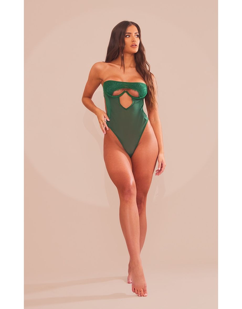 Green strapless bodysuit online