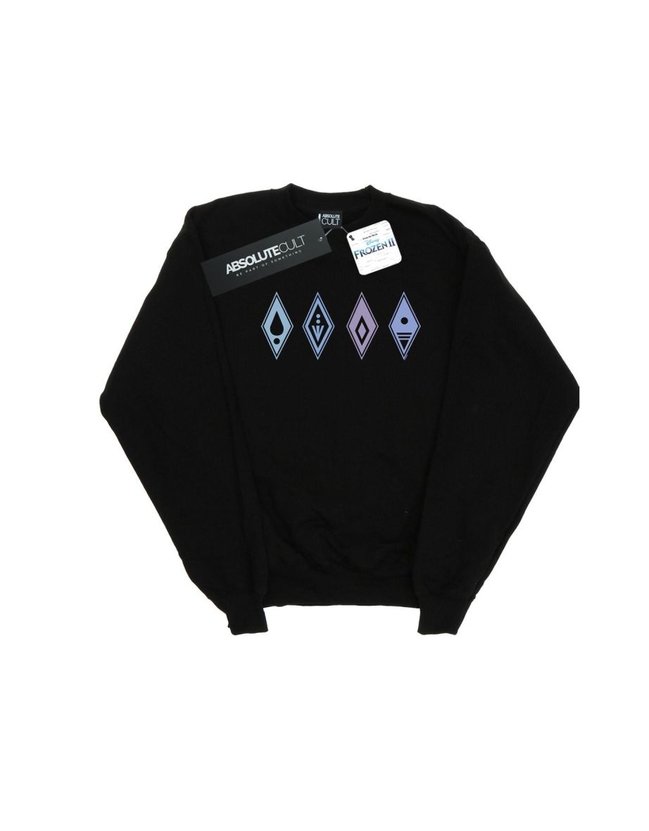 Disney Boys Frozen 2 Elements Symbols Sweatshirt - Black