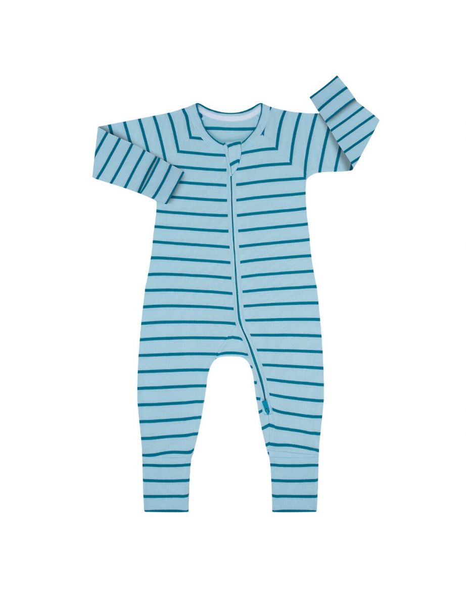 Kids Ribbed Cotton Mix Sleepsuit With Zip Fastening 1 Month 2 Years Vogacloset