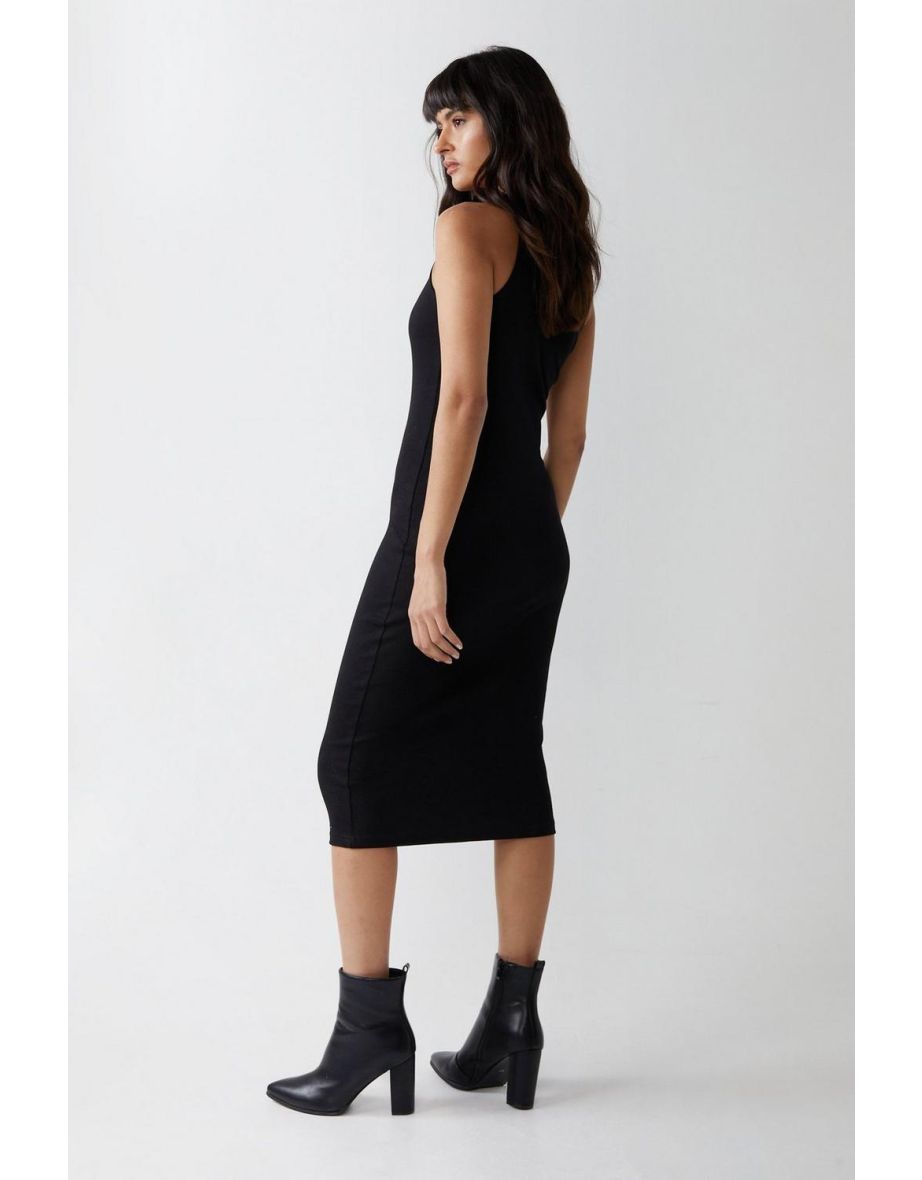 Ribbed Racer Bodycon Midaxi Dress - 3