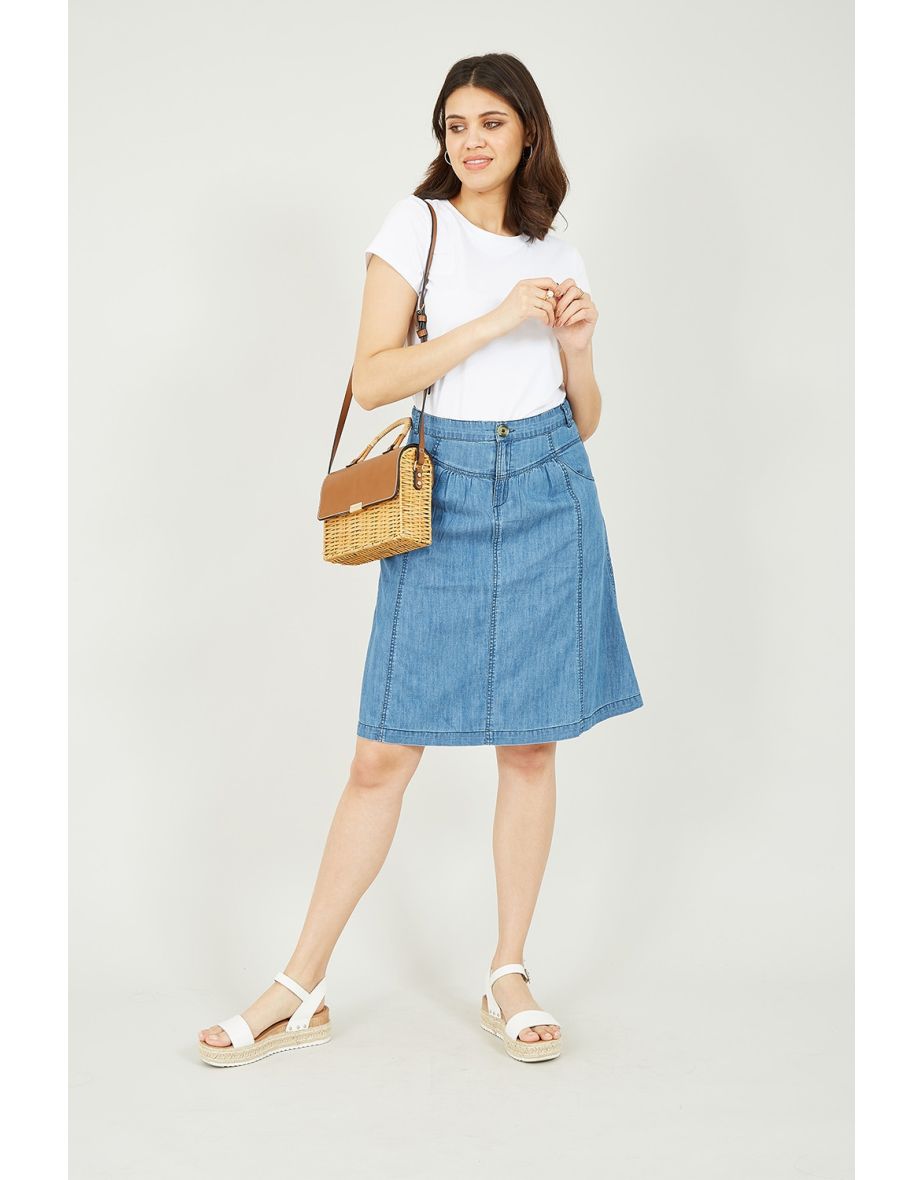 Chambray button skirt oasis best sale