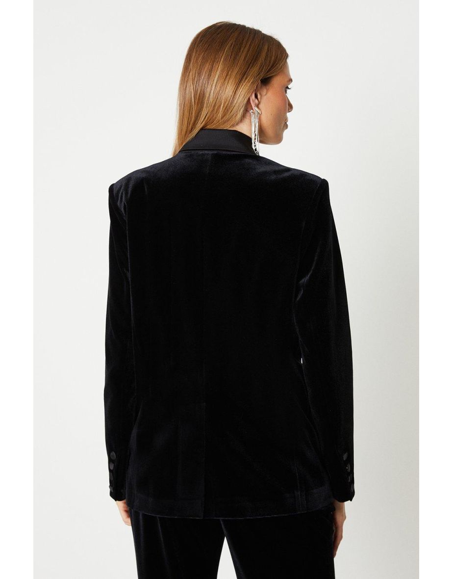 Premium Velvet Double Breasted Blazer - 3