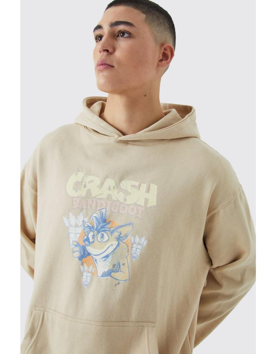 Oversized Crash Bandicoot License Hoodie - sand - 2