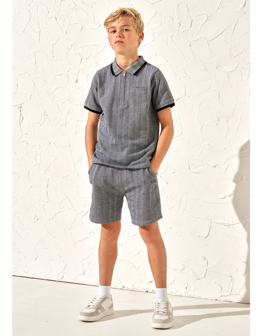 Justin Grey Herringbone Smart Short