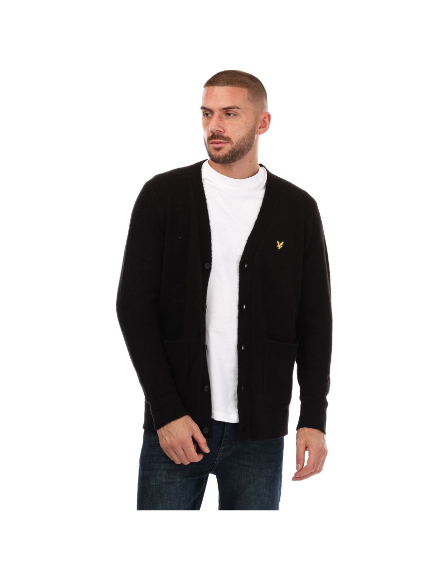 Men's Lyle And Scott Brushed Cardigan in Black