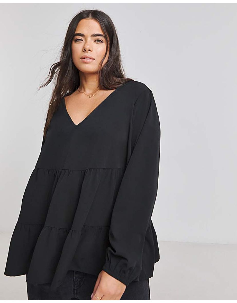 Poly Crepe Smock Top