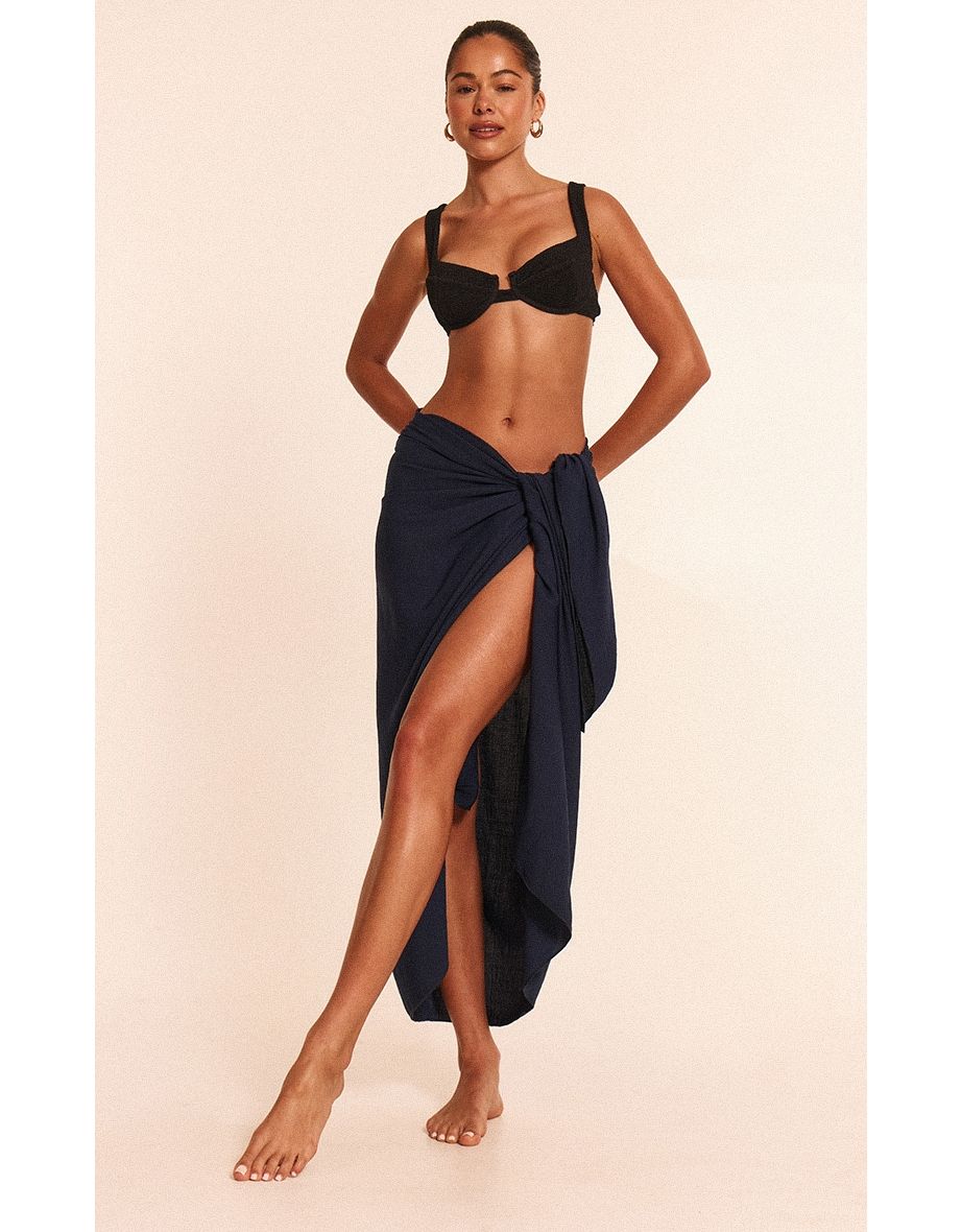 Navy Floaty Woven Maxi Sarong