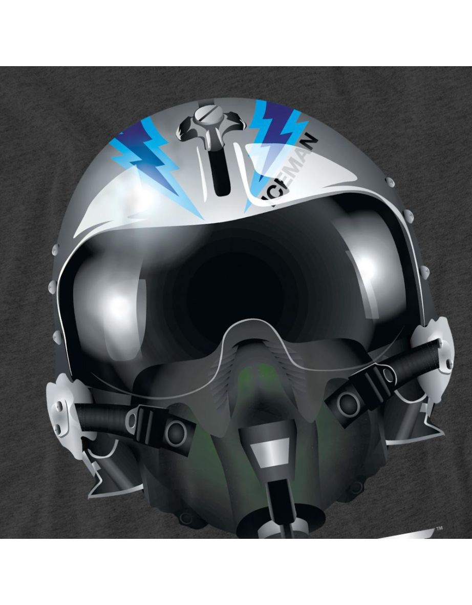 Top Gun Unisex Adult Iceman Helmet T-Shirt - Charcoal - 3