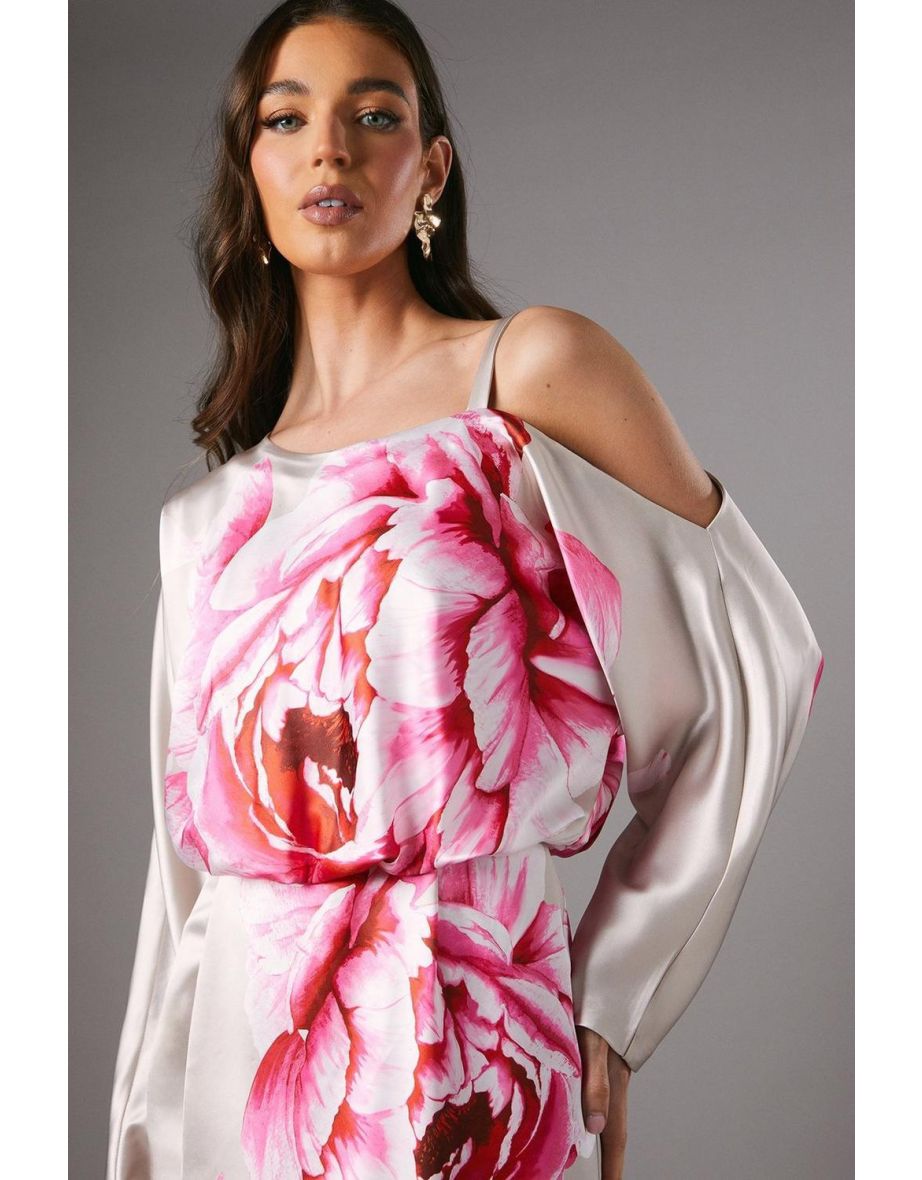 One Shoulder Satin Dress - 3