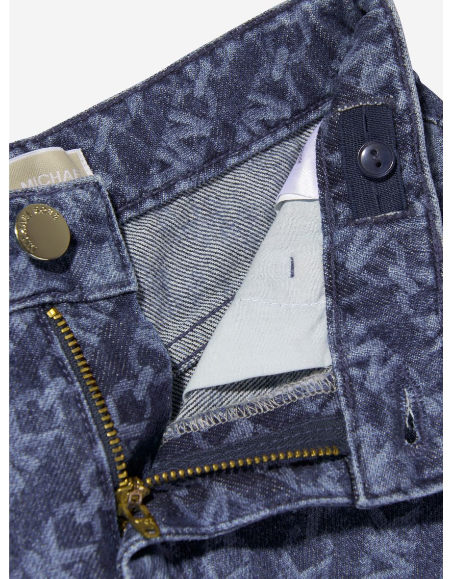 Girls Logo Denim Shorts in Blue - 3