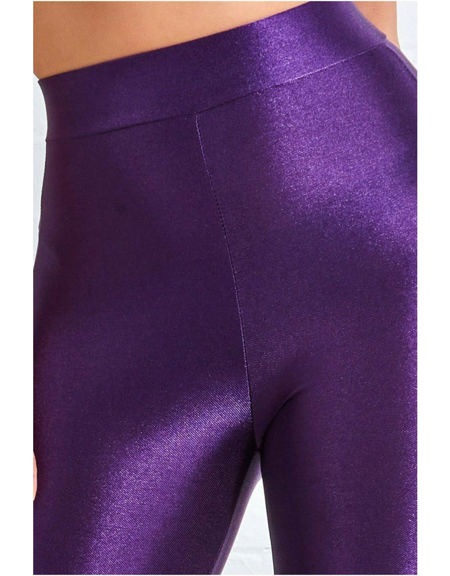 Goddiva Disco Leggings - Purple - 3
