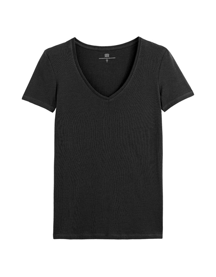 Organic Cotton T-Shirt with V-Neck - 4