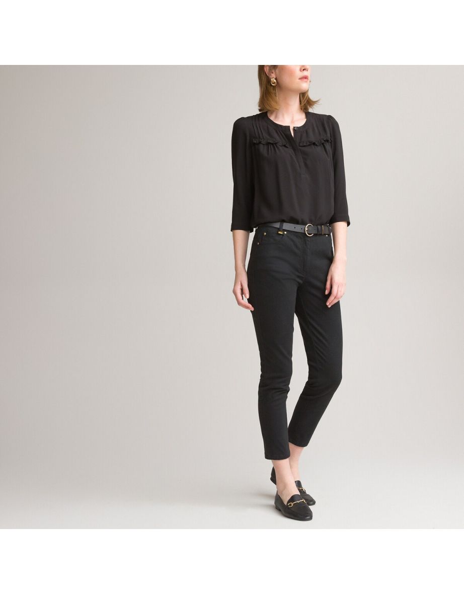Cotton Ankle Grazer Trousers, Length 25''
