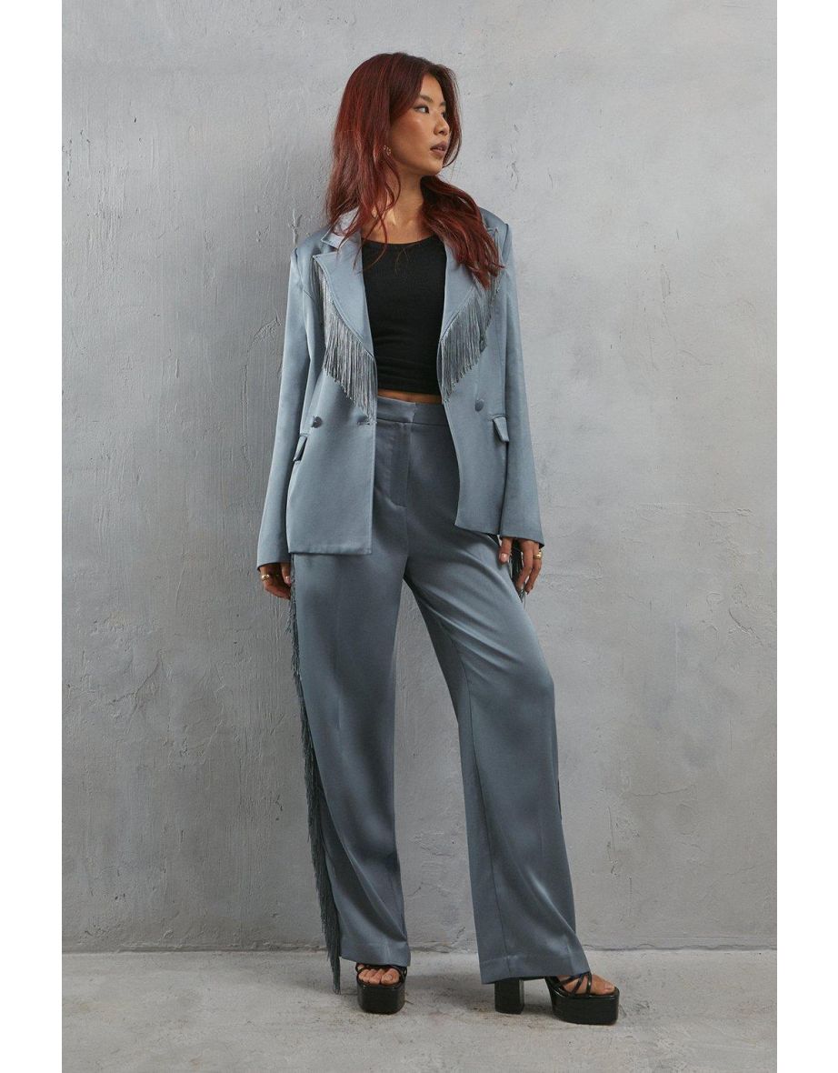 Premium Fringe Side Straight Leg Trouser