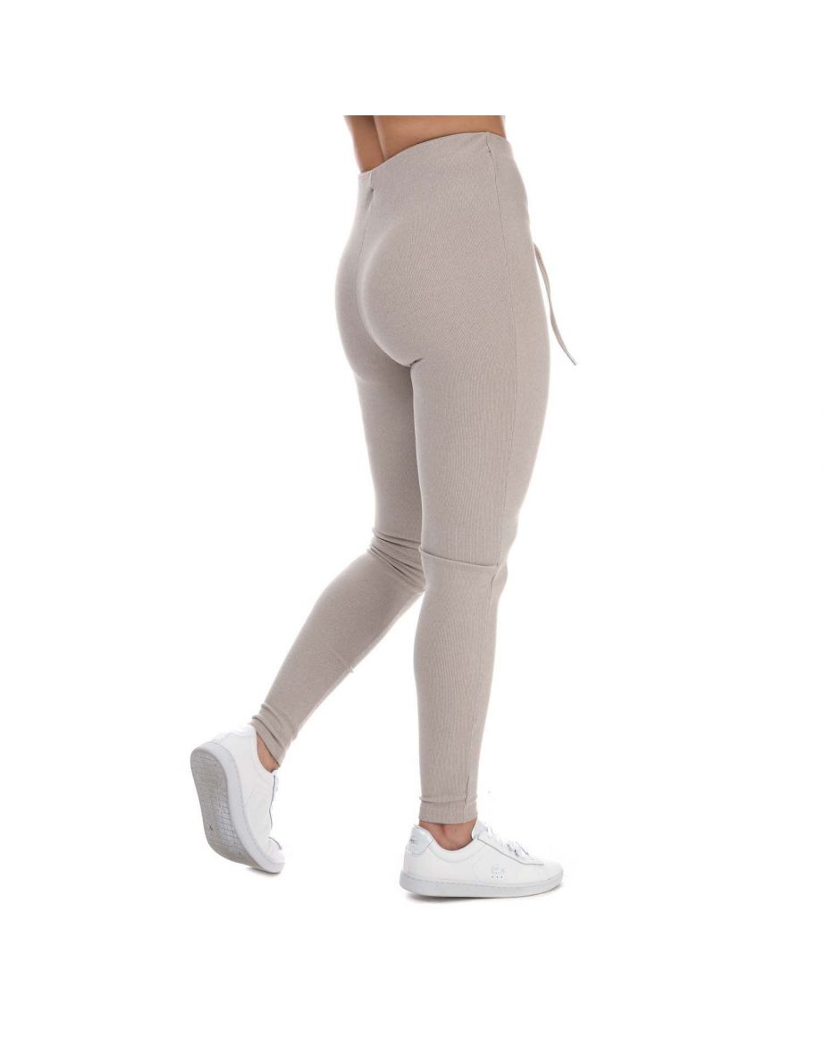 Women's Couture Club Varsity Ribbed Lace Up Leggings in Cream - 5