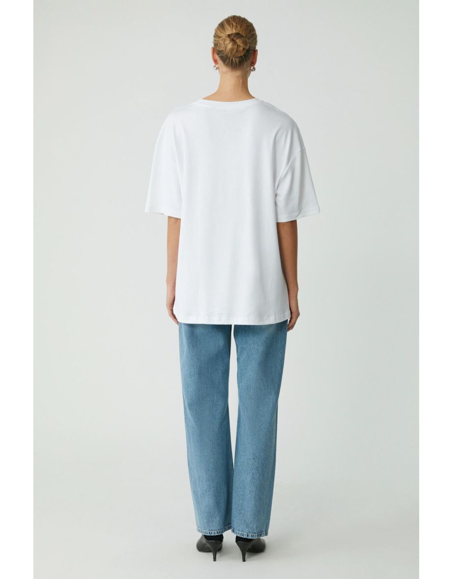 Modest Vivian Women's 100% Organic Cotton Oversize Fit Crew Neck Basic Ecru Plus Size T-Shirts - 4
