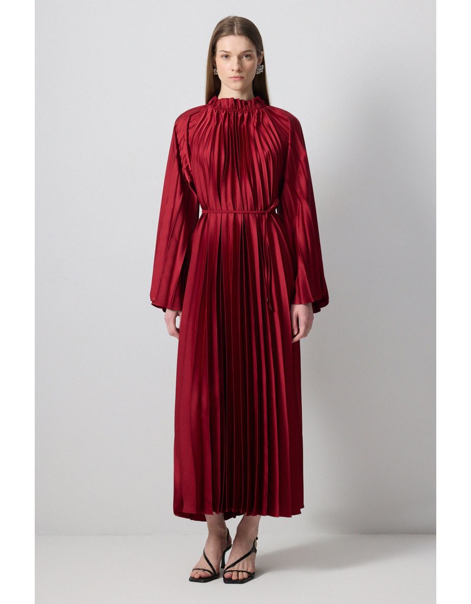 PLEATED KIMONO SLEEVE DRESS