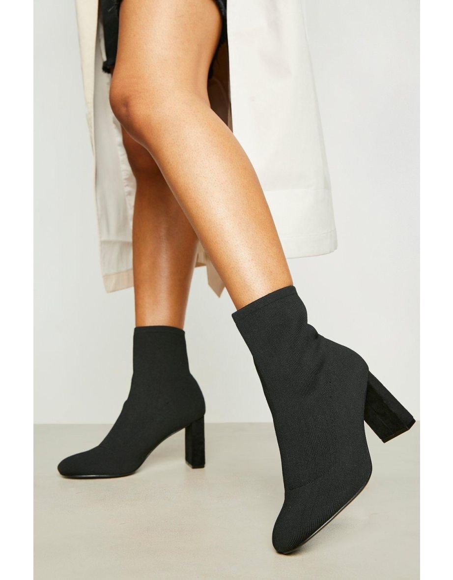 Knitted sock deals boots black