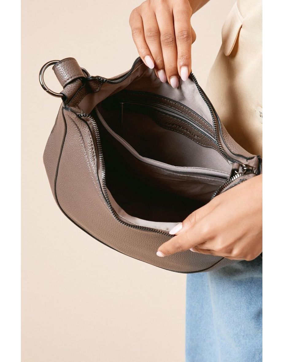Remi Crescent Shoulder Bag With Pocket - 2