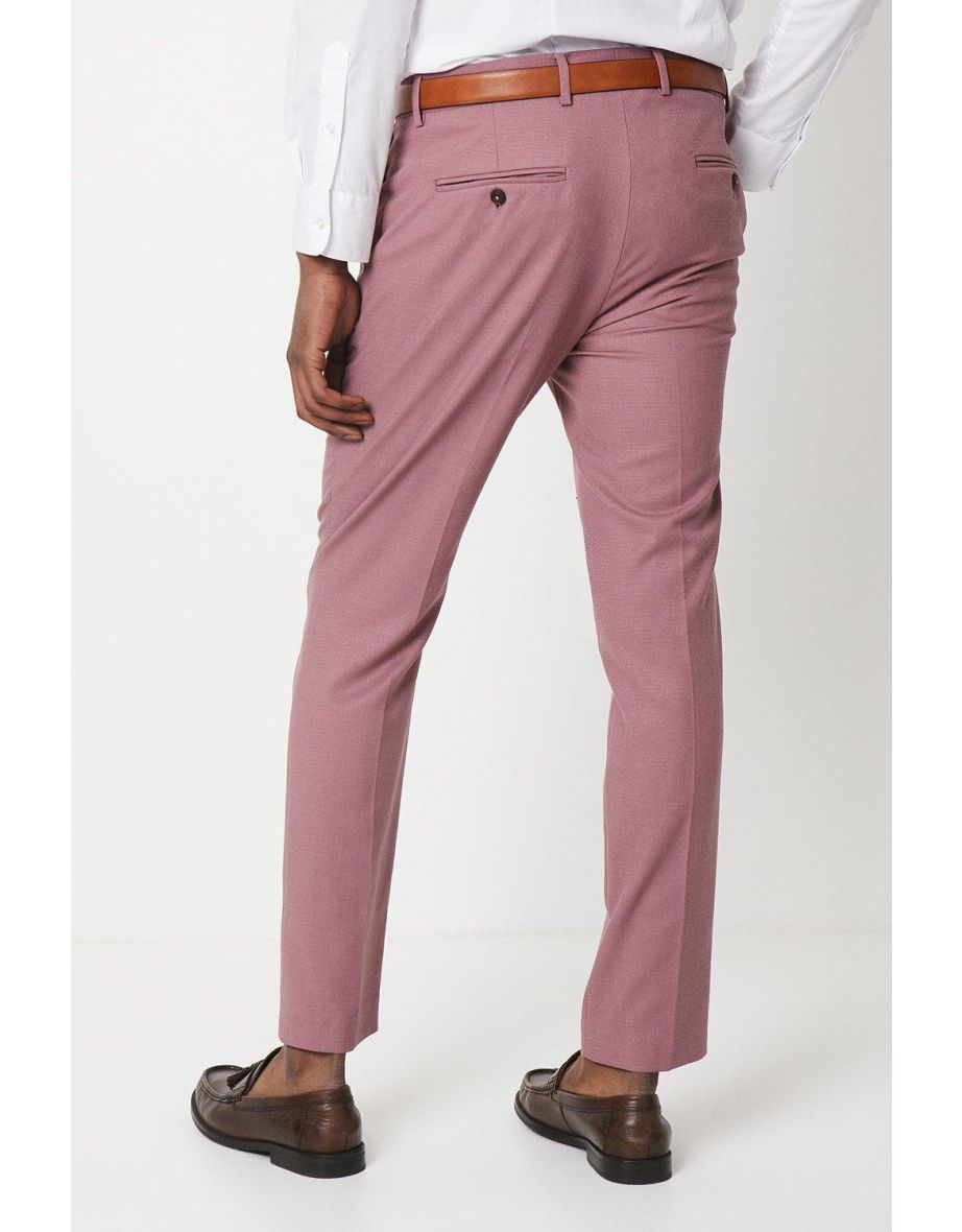 Textured Rose Slim Fit Suit Trouser - 2