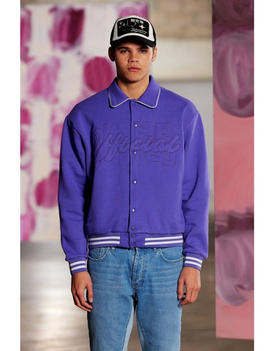 Purple discount baseball jacket