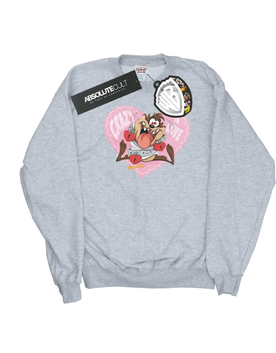 Looney Tunes Boys Taz Valentine´s Day Crazy In Love Sweatshirt - Sports Grey