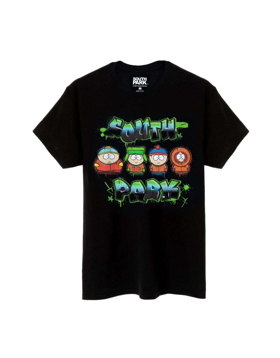 South Park Mens Graffiti T-Shirt - Black