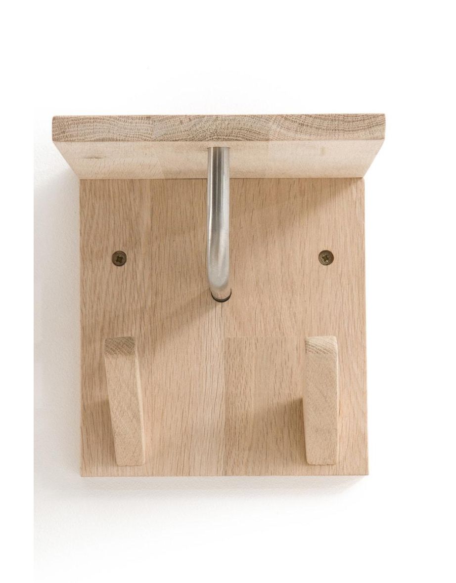 Slofia Light Oak Mini Coat Rack with Shelf