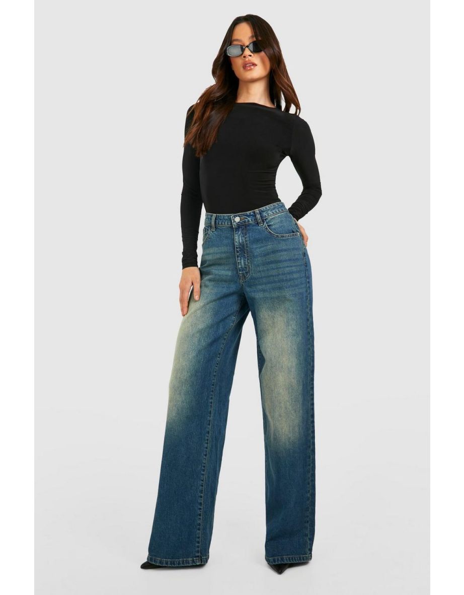 Tall  Long Sleeve Double Layer Bodysuit - black