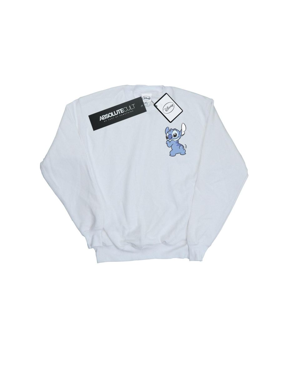 Disney Boys Lilo And Stitch Stitch Backside Breast Print Sweatshirt - White