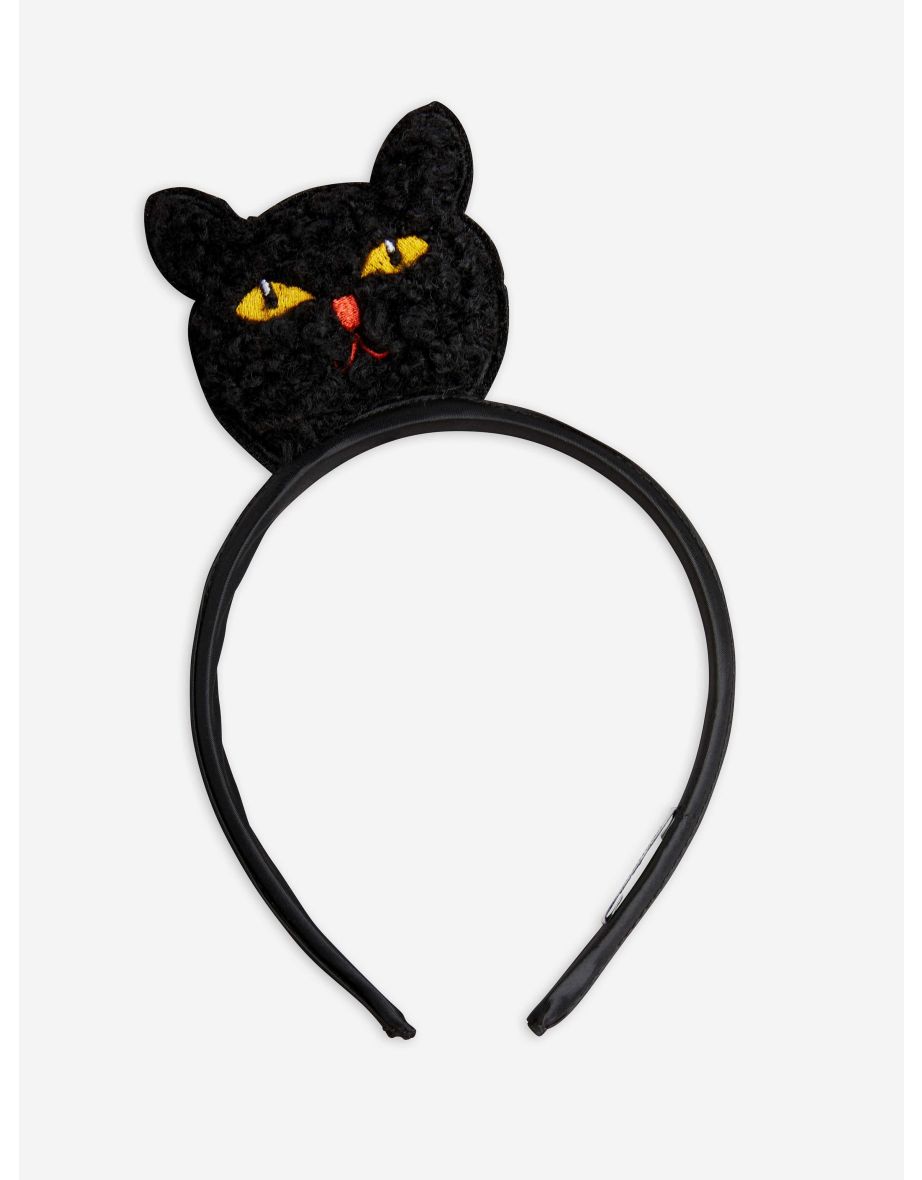 Mini Rodini Girls Fluffy Cat Headband in Black