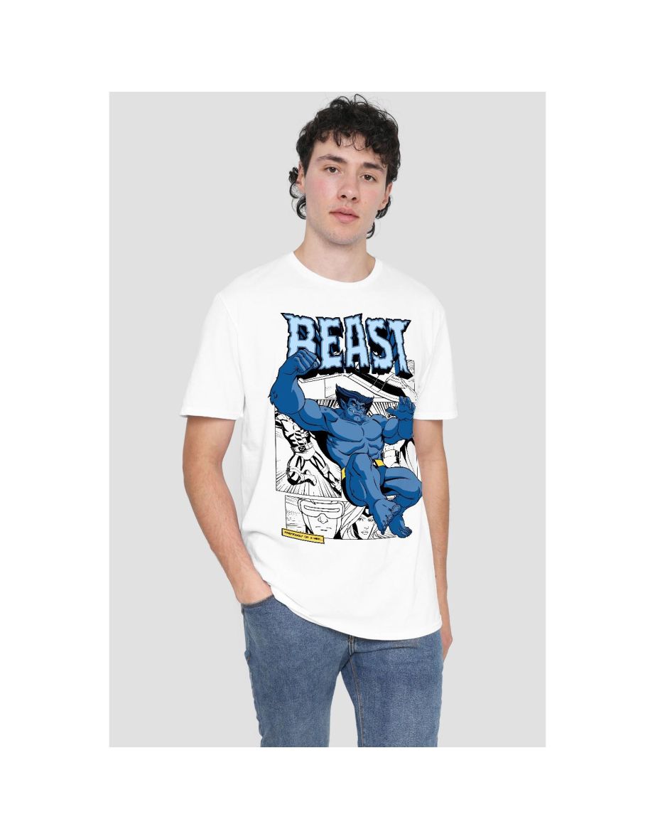 Marvel Mens X-Men Beast Comic T-Shirt - White