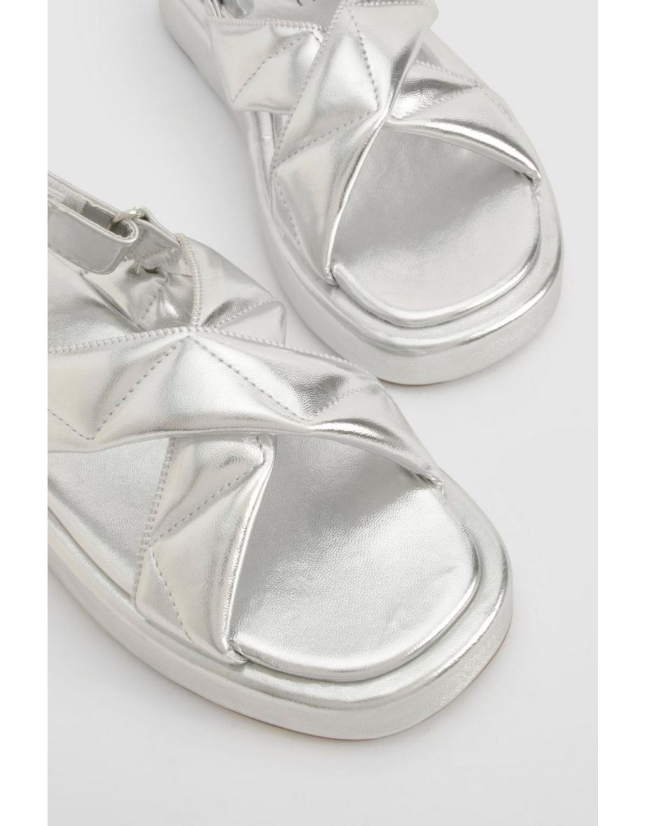 Quilted Crossover Dad Sandals - 3