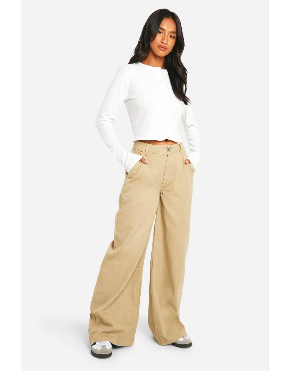 Petite Sandwash Wide Leg Jean