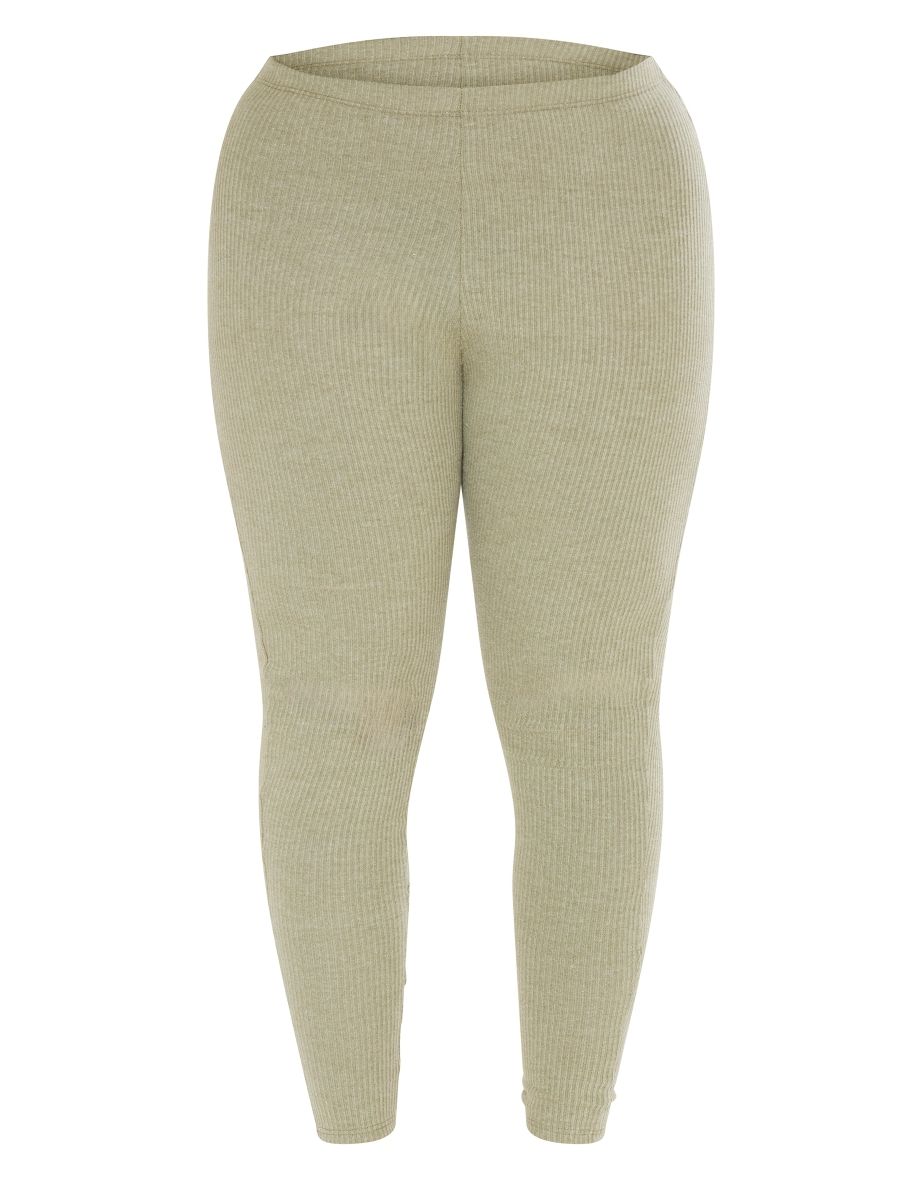 Shape Olive Marl Rib Leggings - 4
