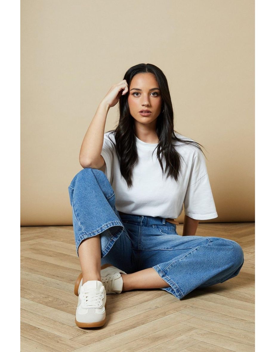 Delcie Suede Side Stripe Lace Up Trainers