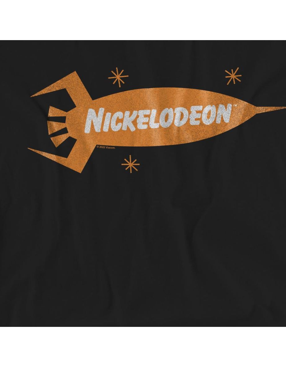 Nickelodeon Unisex Adult Retro Rocket Logo T-Shirt - Black - 3