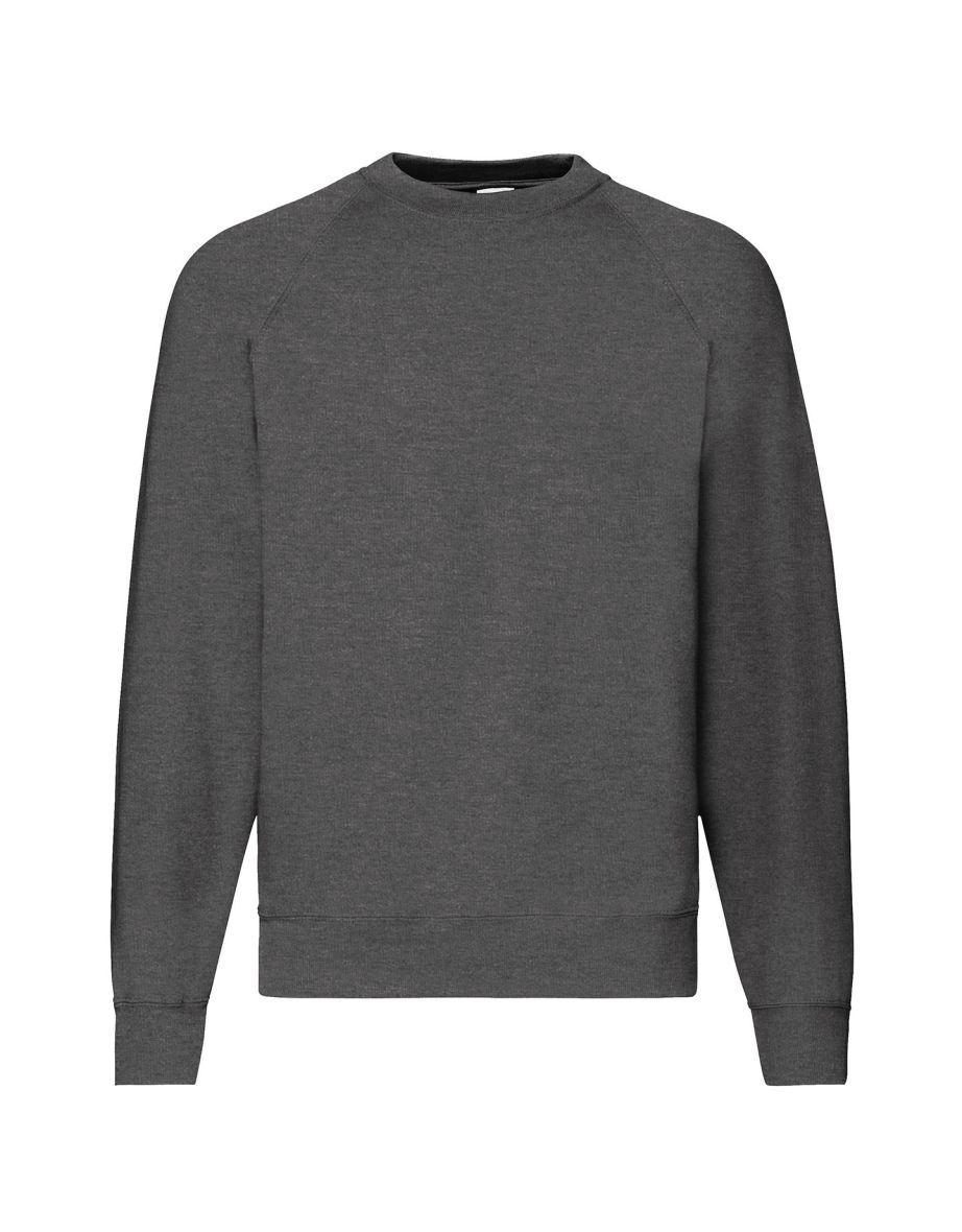Fruit Of The Loom Mens Classic 80/20 Raglan Sweatshirt - Dark Heather Grey
