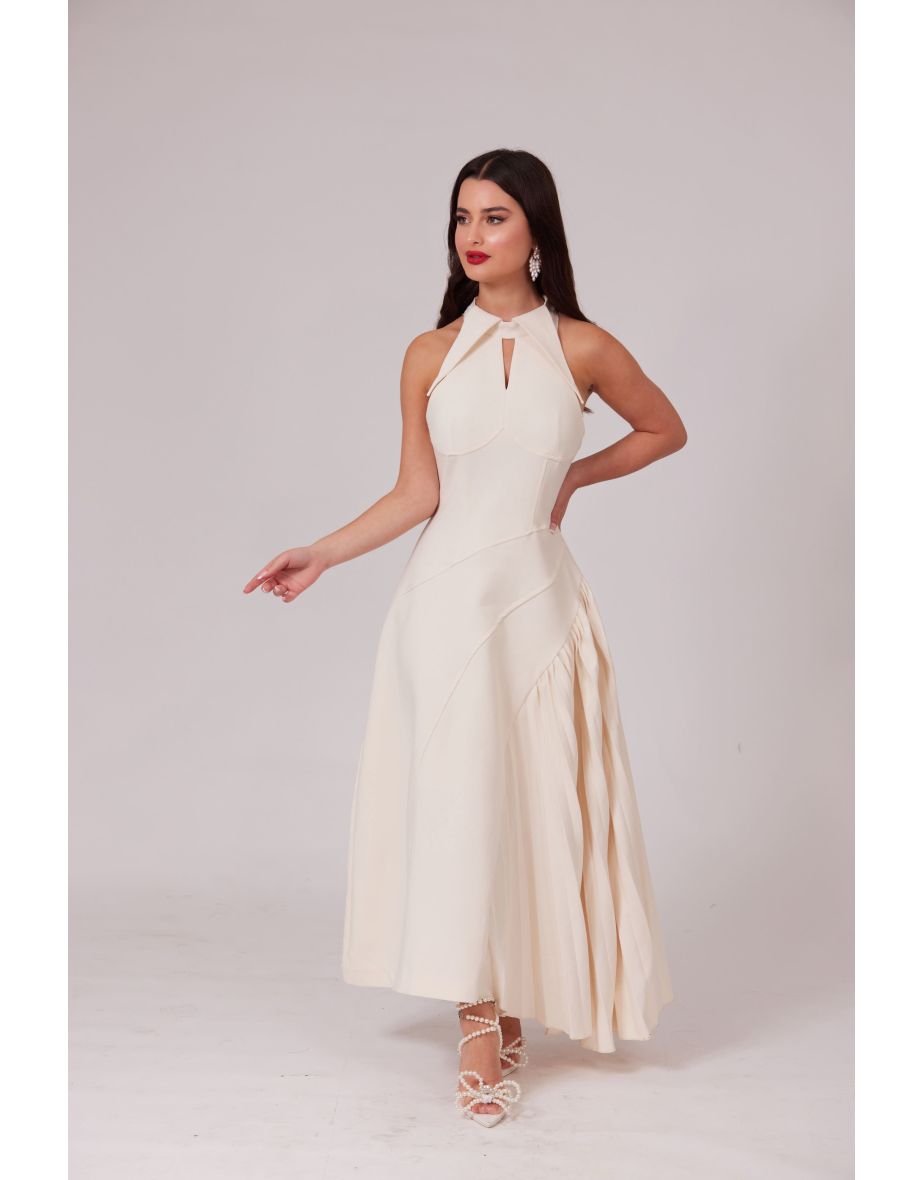 ANABELLE HALTER RUCHED MAXI DRESS